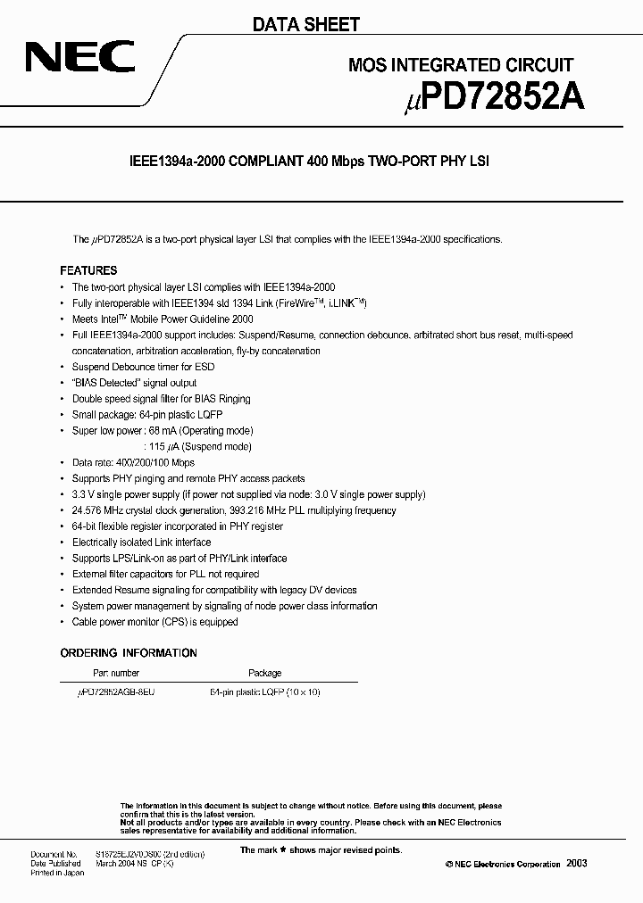 UPD72852AGB-8EU_4264921.PDF Datasheet