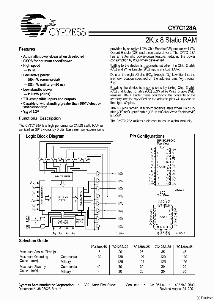 CY7C128A-15SC_4255835.PDF Datasheet