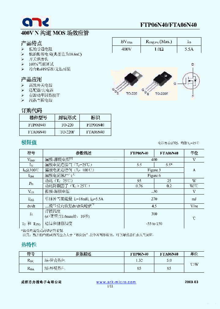 FTP06N40_4270584.PDF Datasheet