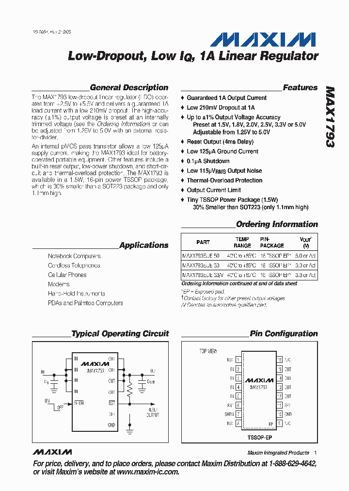 MAX1793EUE25-T_4278085.PDF Datasheet