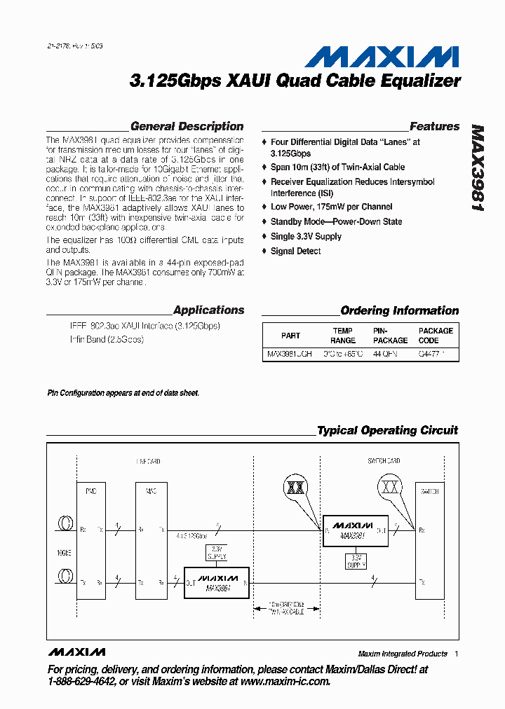 MAX3981UGH-TD_4279061.PDF Datasheet