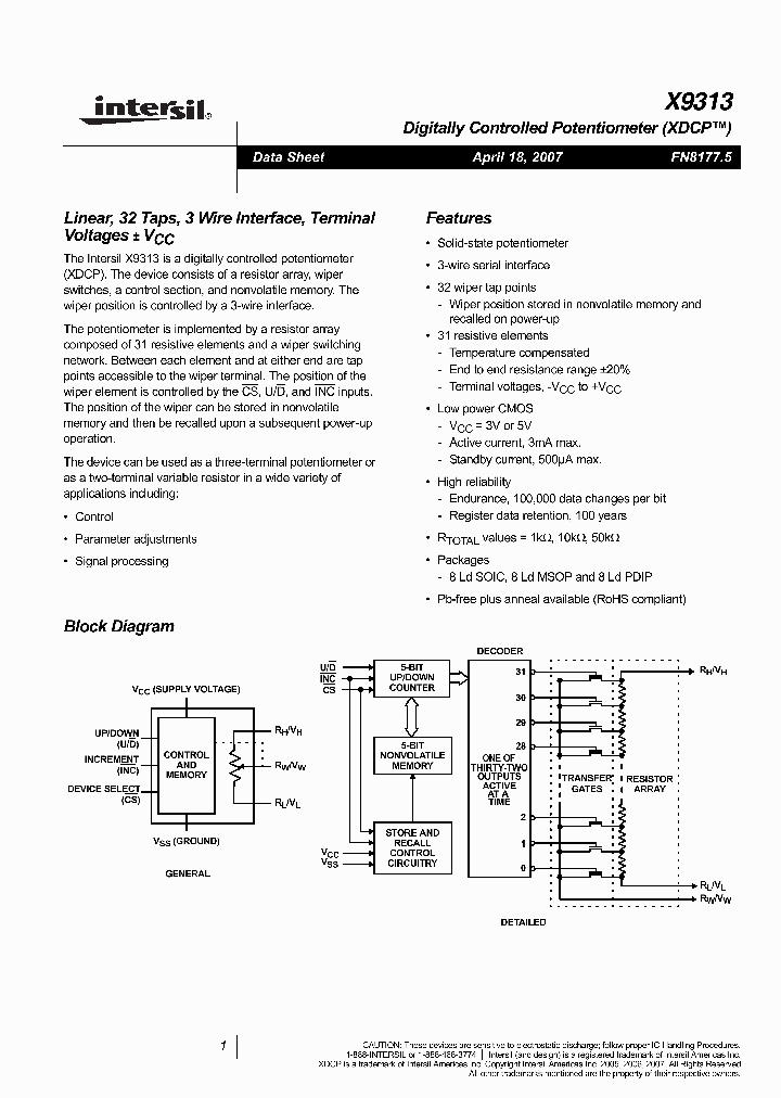 X9313UM-3T1_4280200.PDF Datasheet
