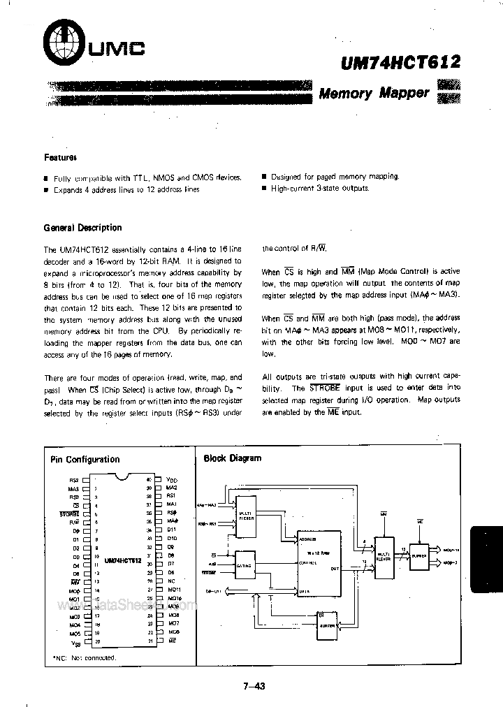 UM74HCT612_4282848.PDF Datasheet