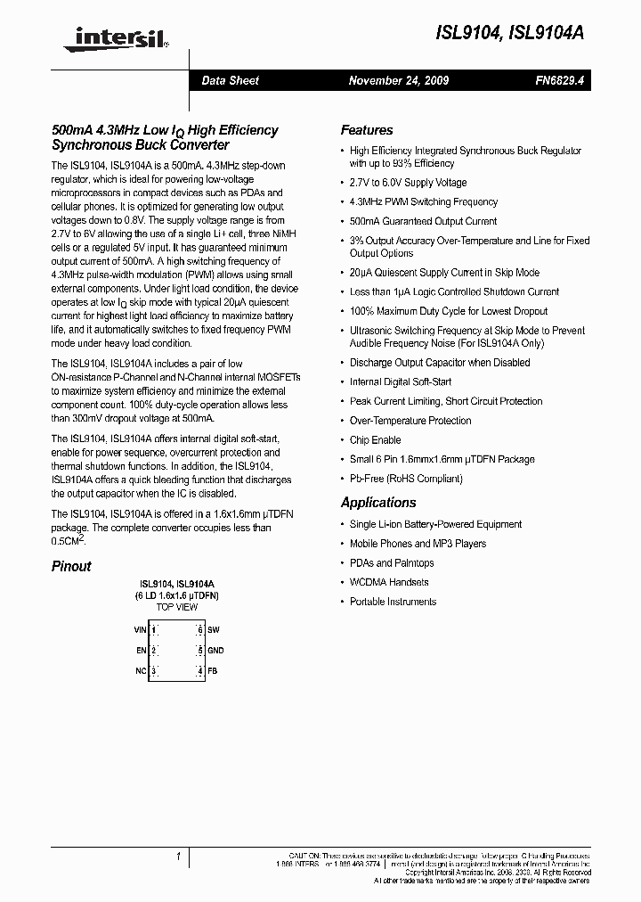 ISL9104IRUNZ-T_4282997.PDF Datasheet