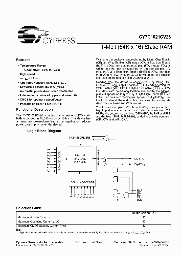 CY7C1021CV26-15ZE_4283639.PDF Datasheet