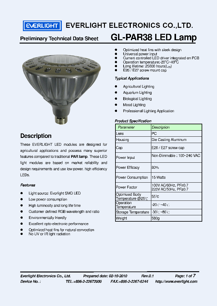 GL-PAR38_4285857.PDF Datasheet