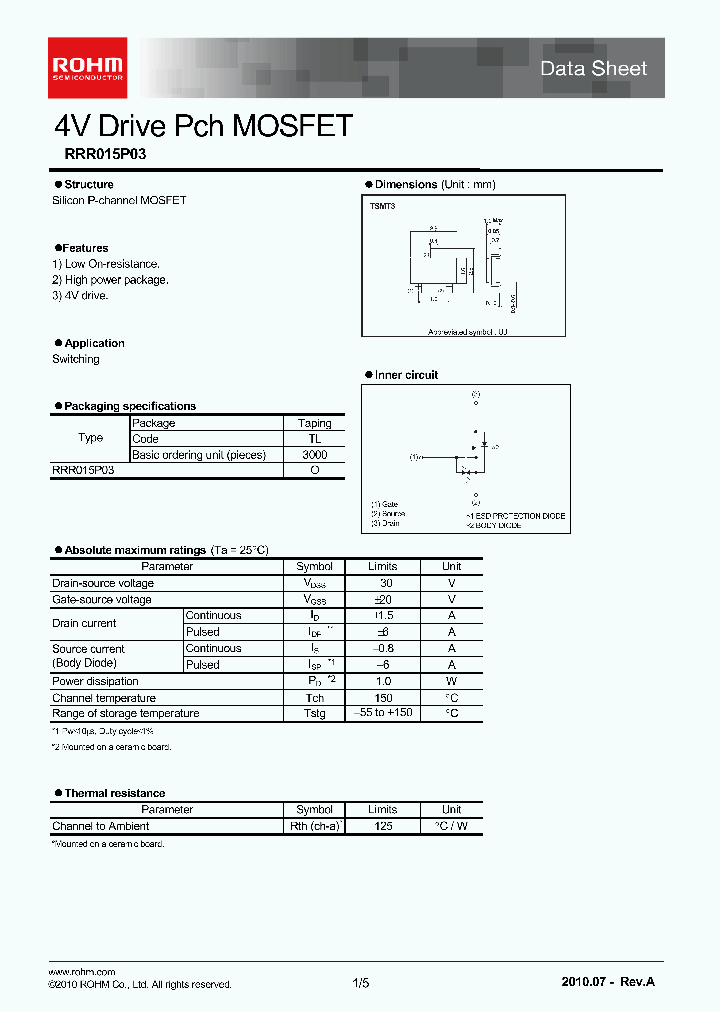 RRR015P03_4287799.PDF Datasheet