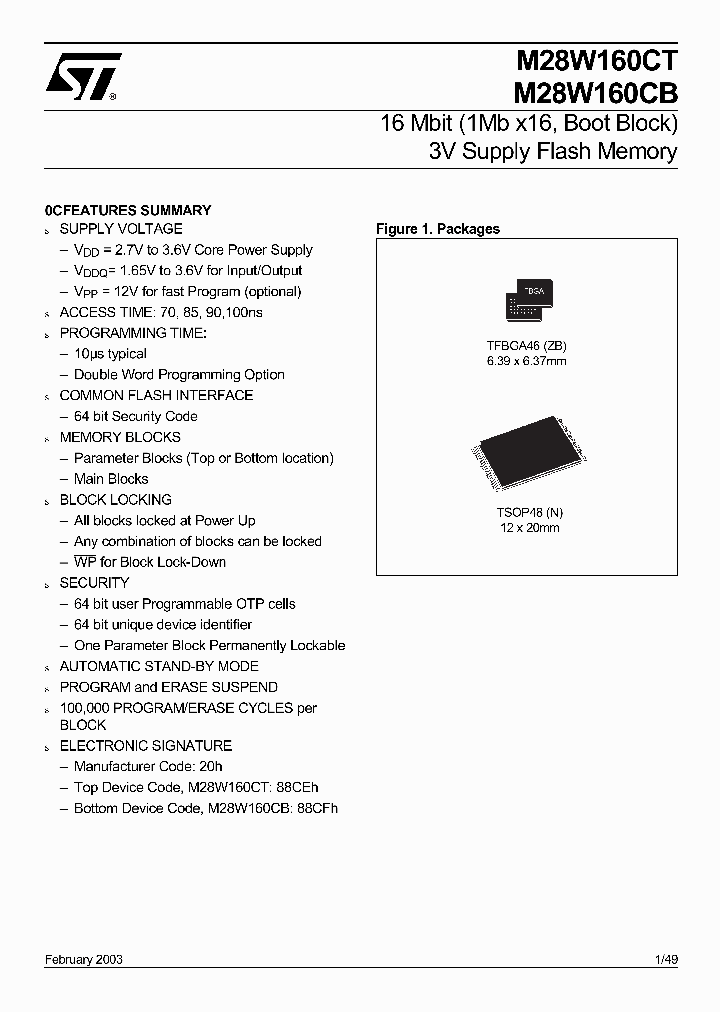 M28W160CB70N1S_4288913.PDF Datasheet
