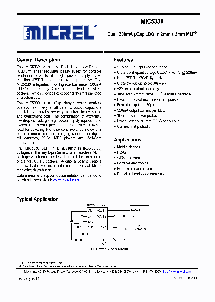 MIC5330-2918YML_4290660.PDF Datasheet