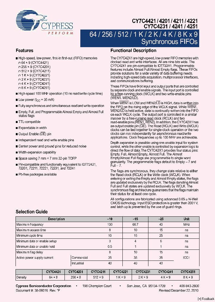 CY7C4231-15JXC_4292685.PDF Datasheet