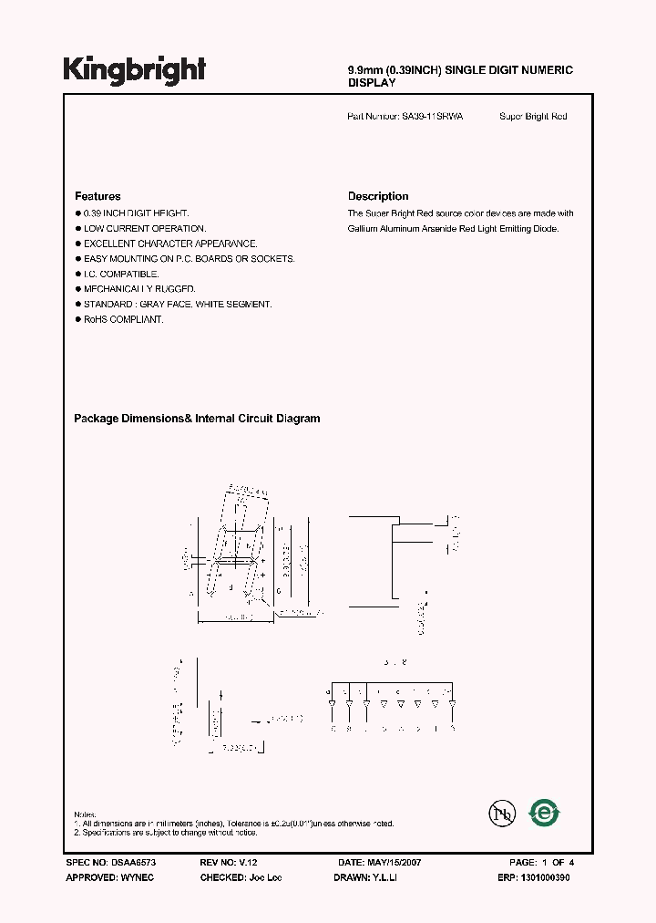 SA39-11SRWA_4291955.PDF Datasheet