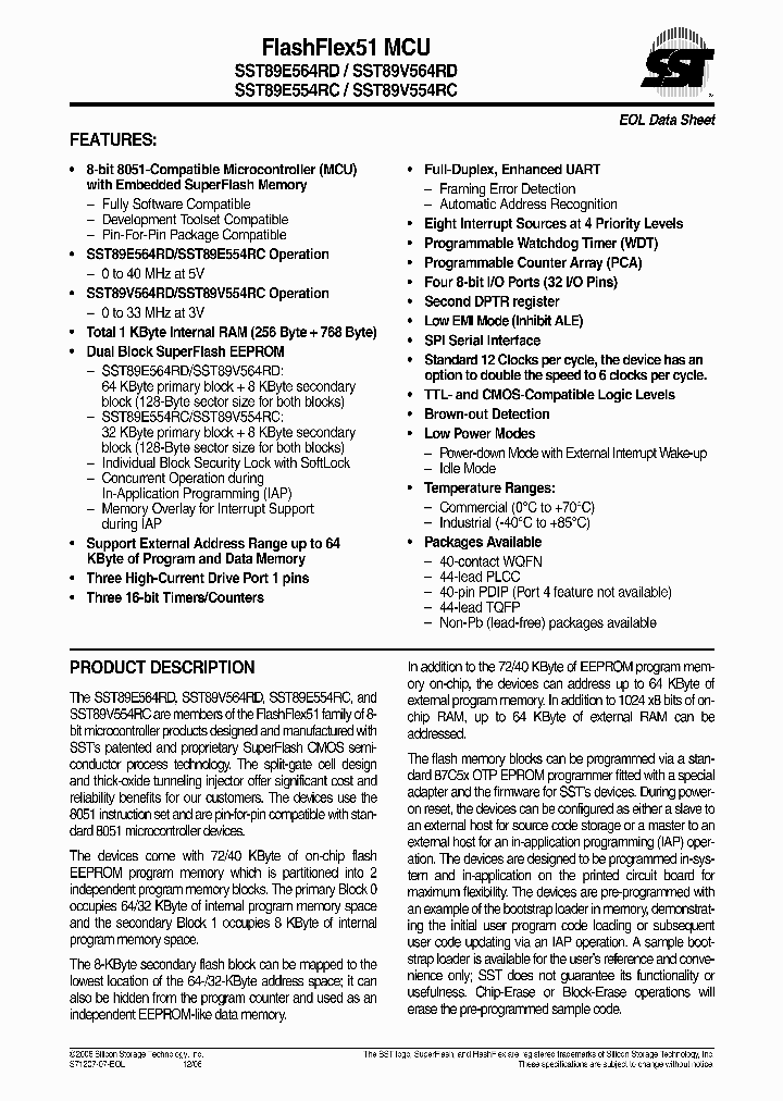 SST89V564RD-33-I-NJ_4295808.PDF Datasheet