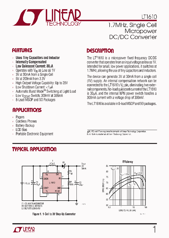 LT1610CS8TRPBF_4302100.PDF Datasheet