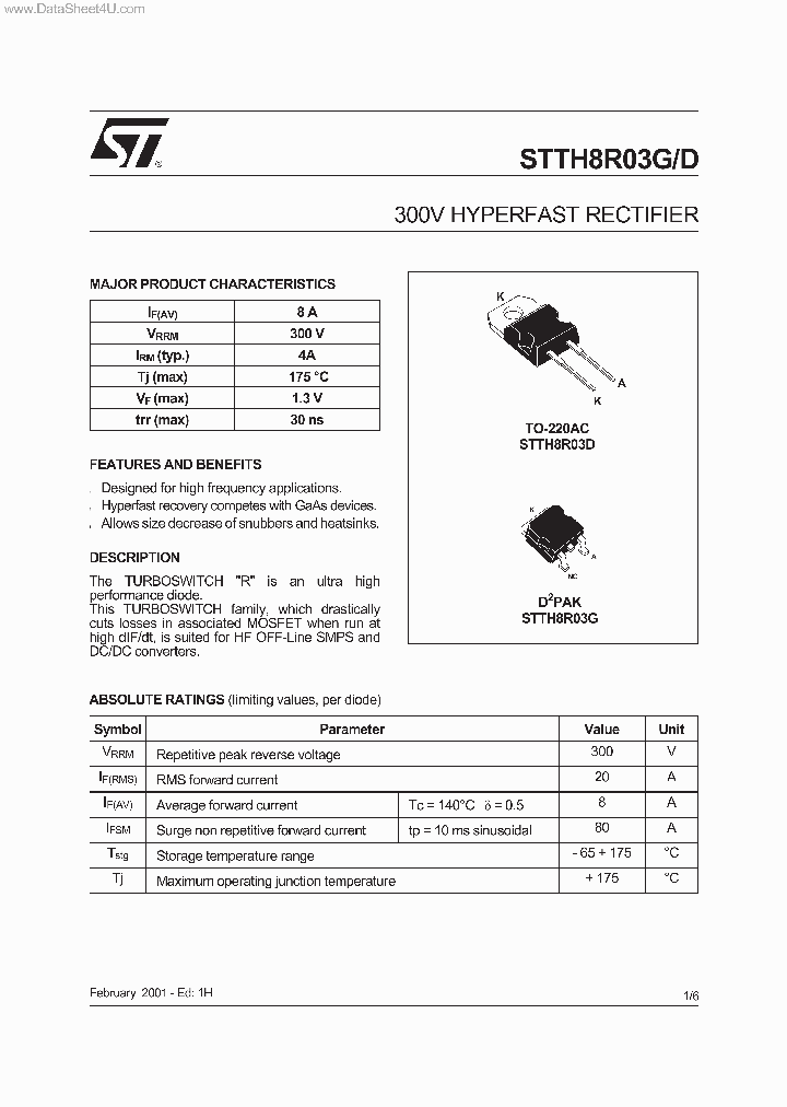 STTH8R03D_4302272.PDF Datasheet
