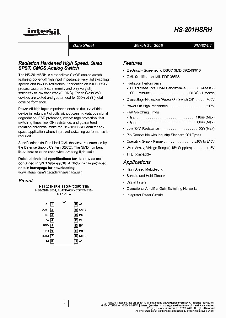HS9-201HSRHPROTO_4302402.PDF Datasheet