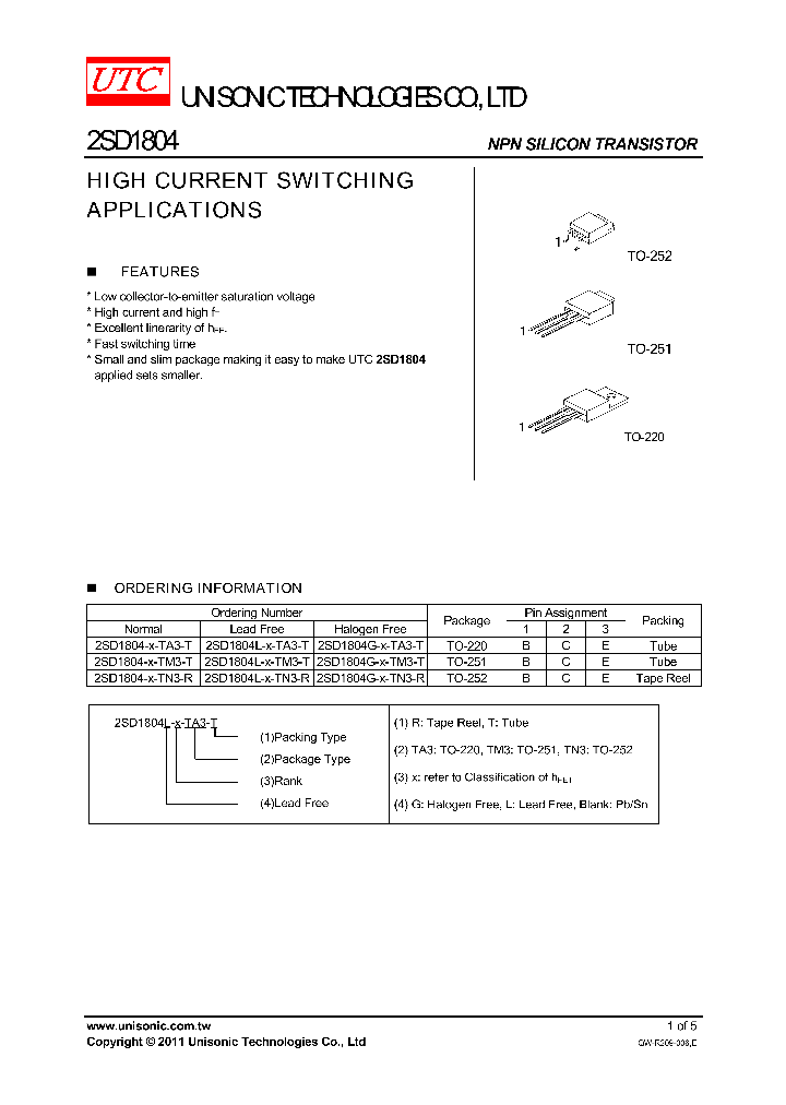 2SD1804G-X-TA3-T_4304506.PDF Datasheet