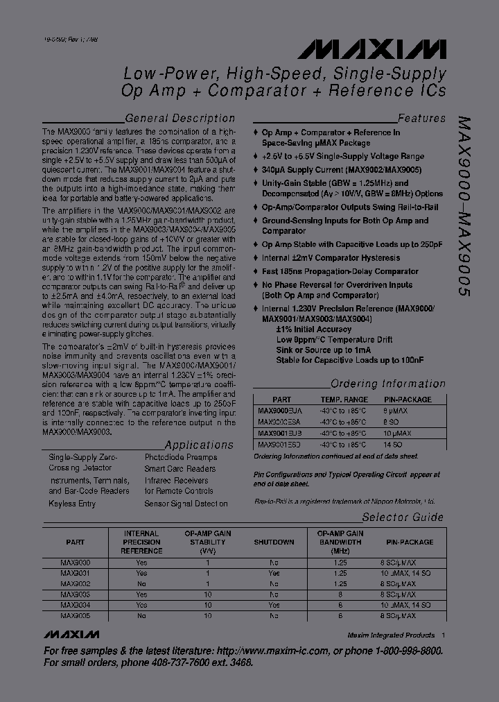 MAX9002ESA_4308814.PDF Datasheet
