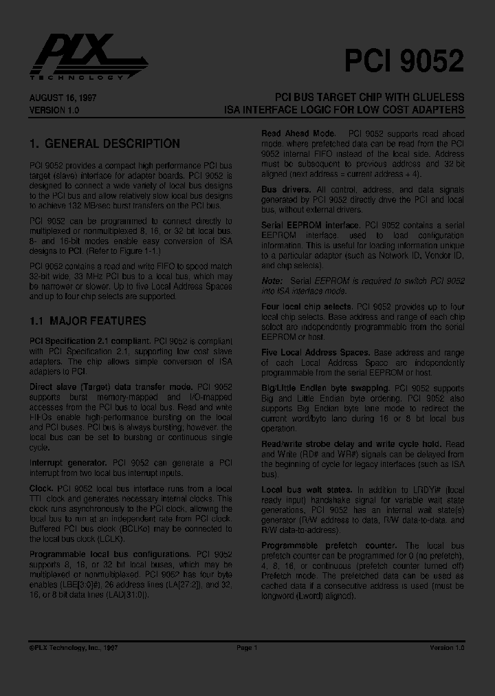 PCI9052_4309474.PDF Datasheet