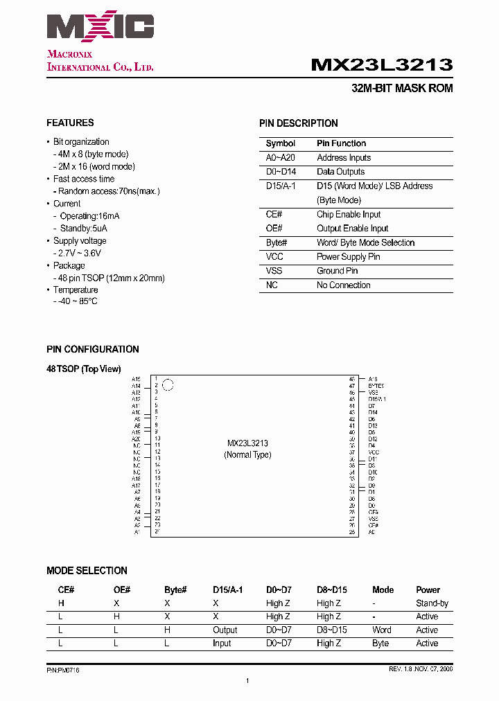 MX23L3213TI-90G_4310834.PDF Datasheet