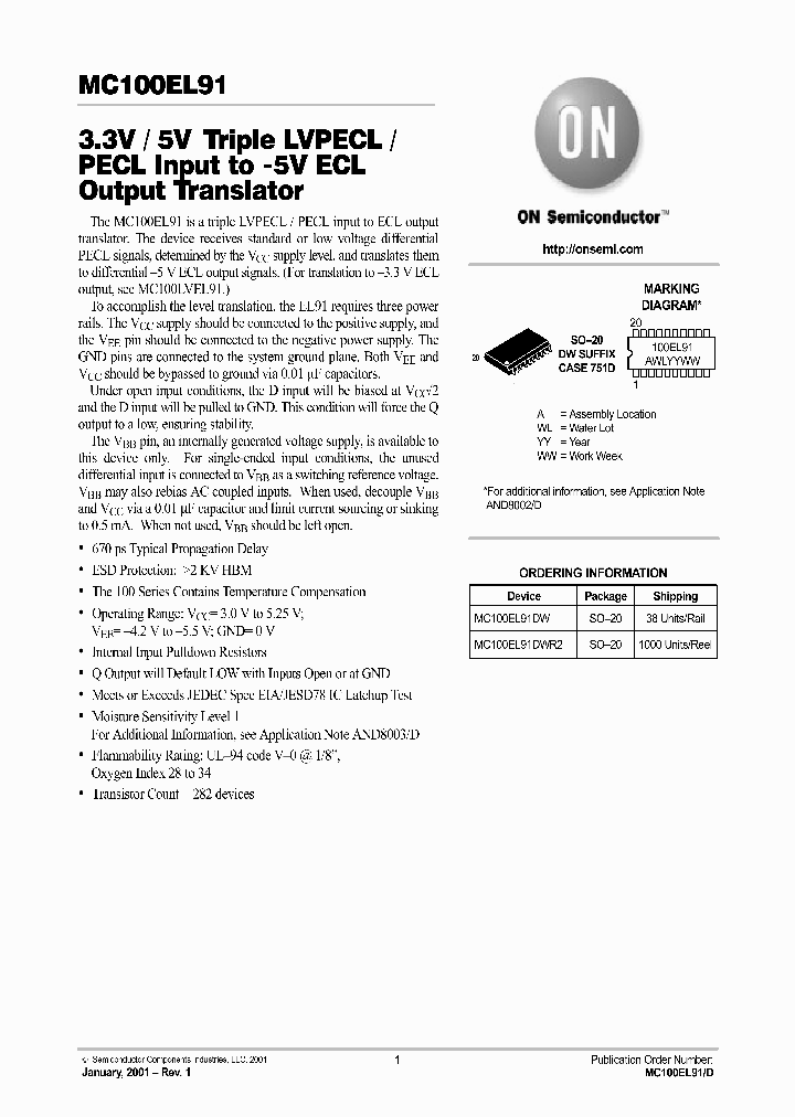 MC100EL91-D_4312888.PDF Datasheet