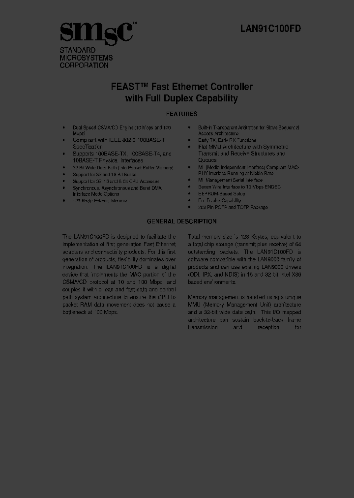 LAN91C100FD208PQFP_4313520.PDF Datasheet