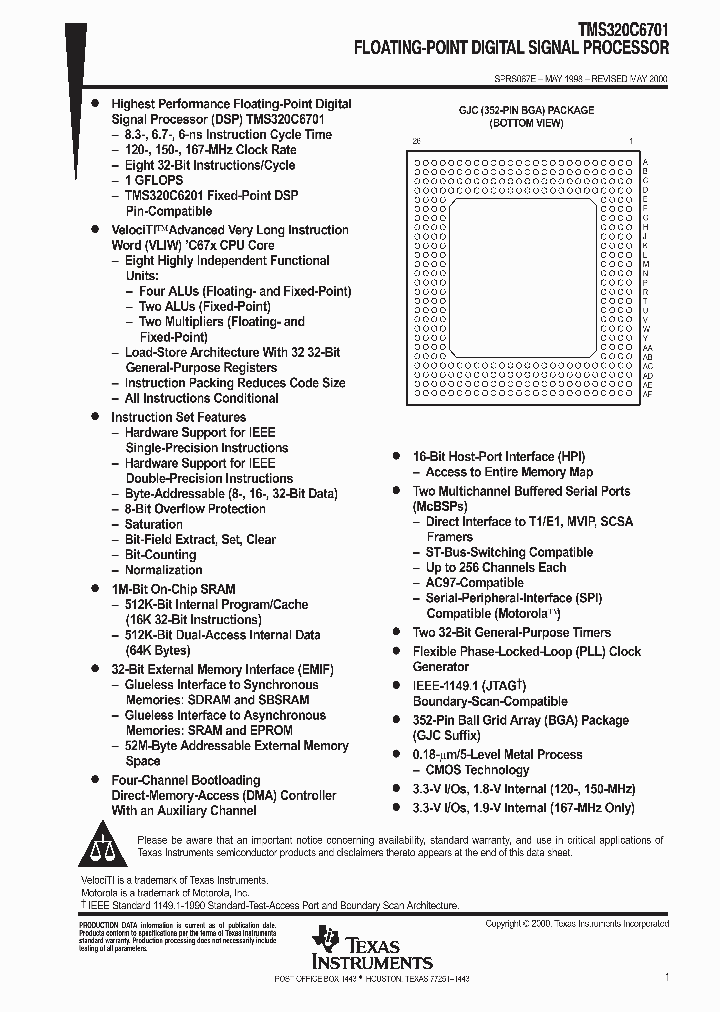 TMS320C6701-167_4311155.PDF Datasheet