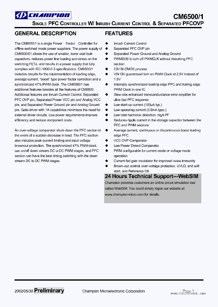 CM6501_4313878.PDF Datasheet