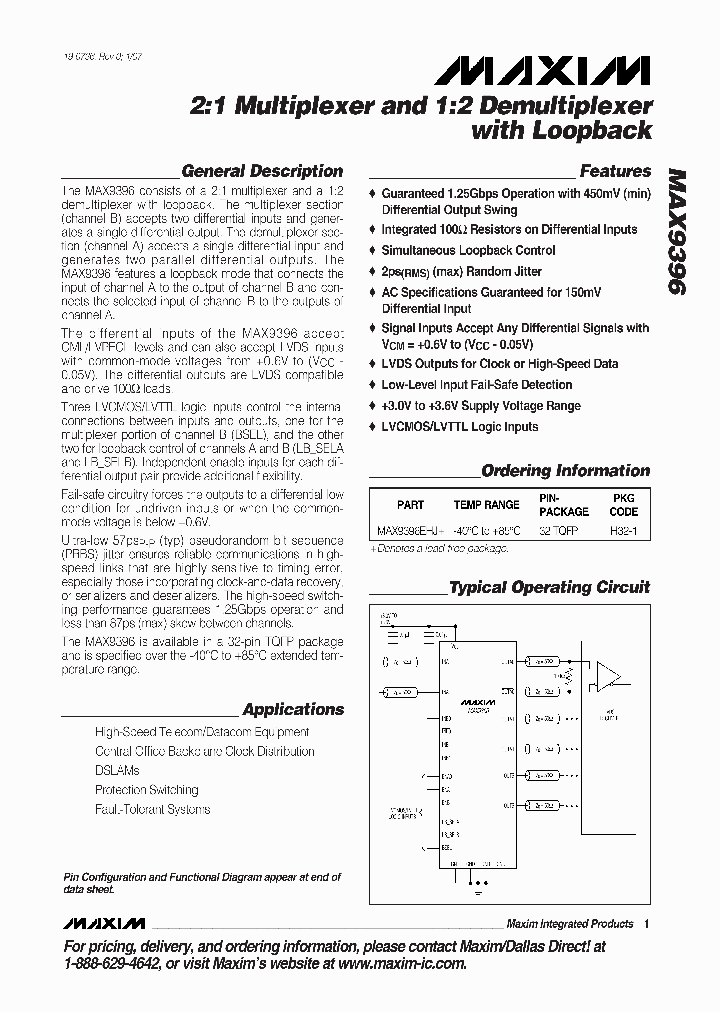 MAX9396EHJT_4321127.PDF Datasheet