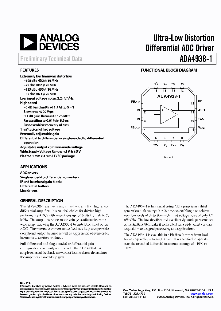 ADA4938-1YCPZ-R7_4321192.PDF Datasheet