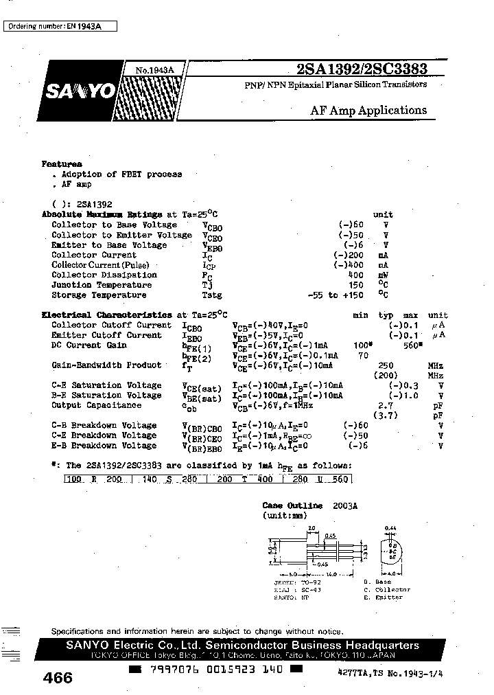 2SA1392R_4322585.PDF Datasheet