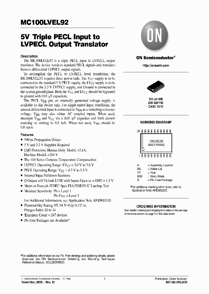 MC100LVEL92DW_4323722.PDF Datasheet