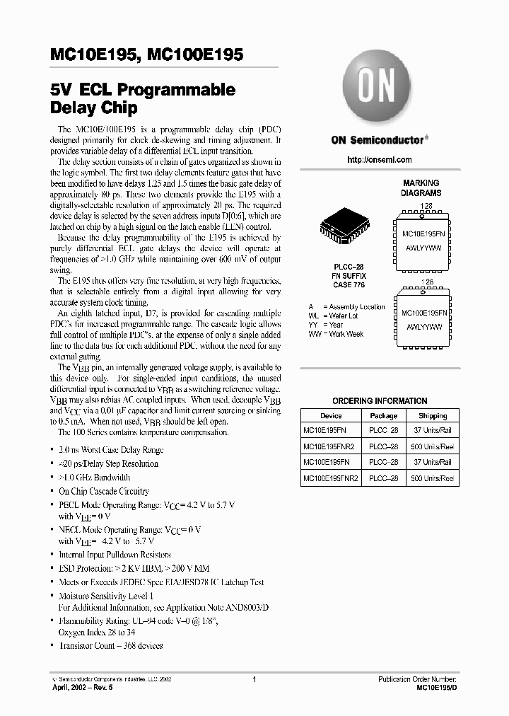 MC10E195-D_4328500.PDF Datasheet