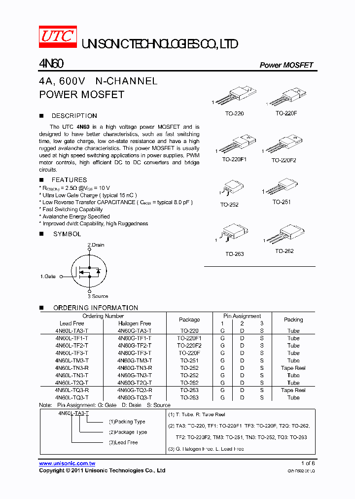 4N60L-TF2-T_4332633.PDF Datasheet