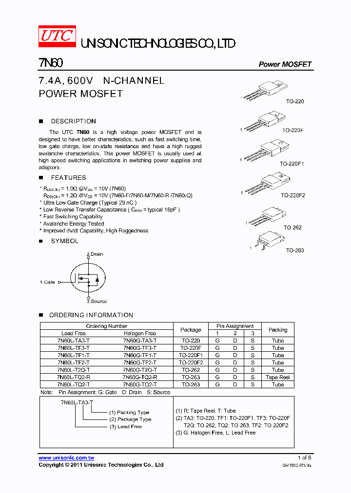 7N60L-TF2-T_4332635.PDF Datasheet