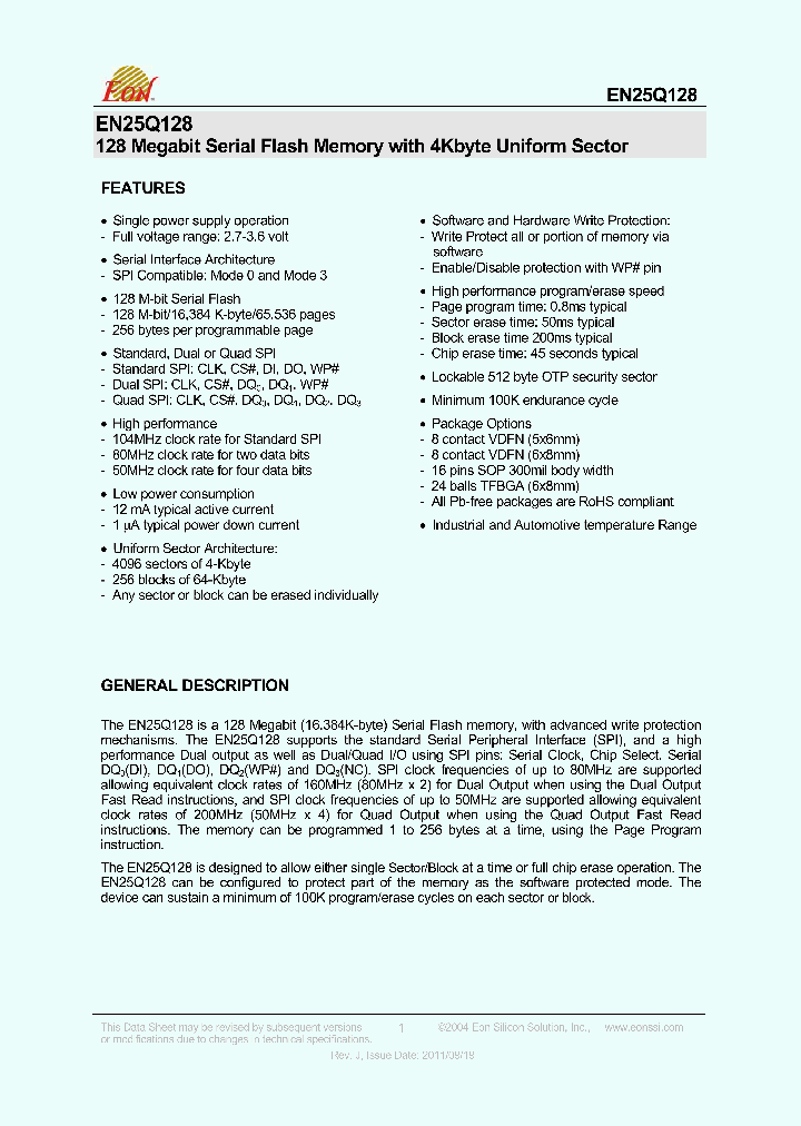 EN25Q128-104BBAP_4332872.PDF Datasheet