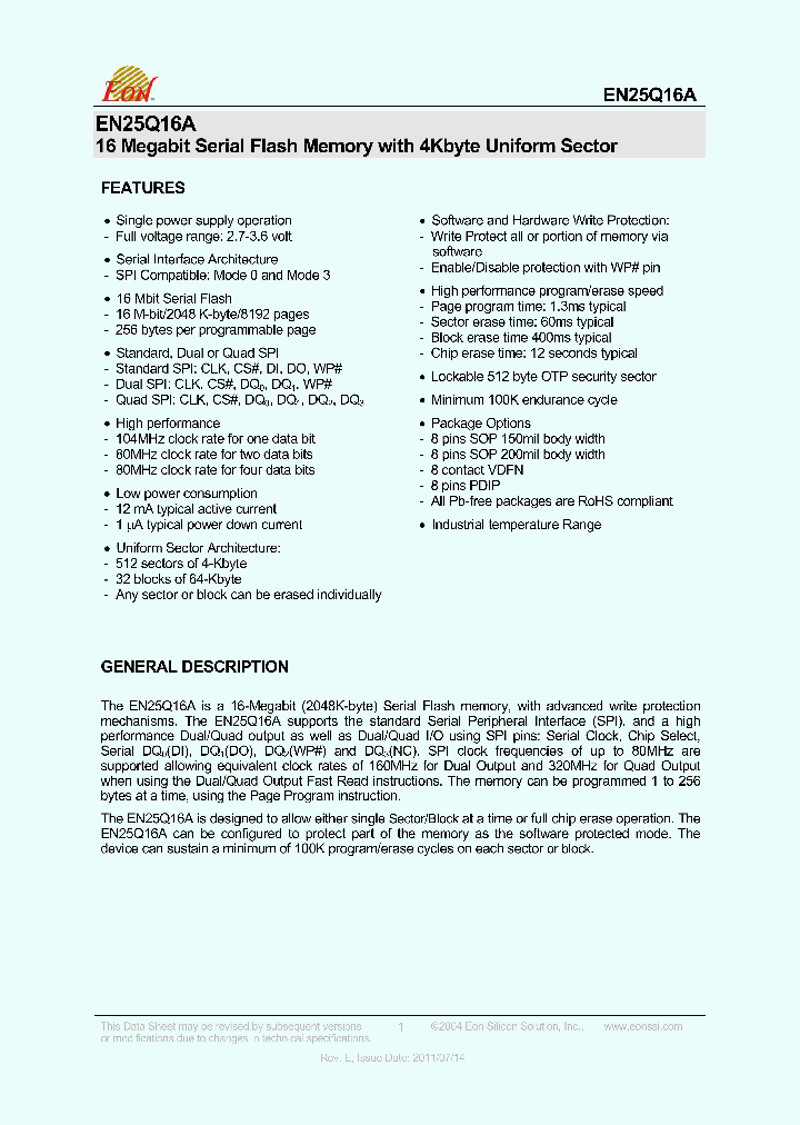 EN25Q16A-104GIP_4332881.PDF Datasheet