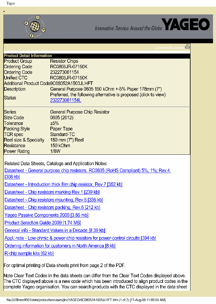 9C08052A1503JLHFT_4338111.PDF Datasheet