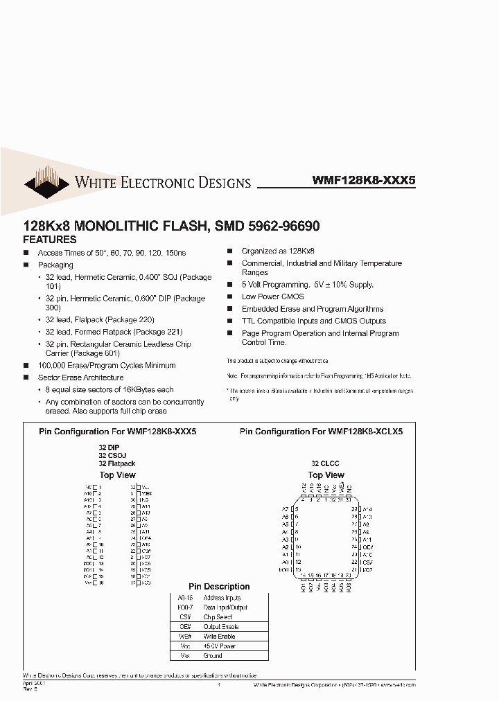 WMF128K8-50CLM5_4340796.PDF Datasheet