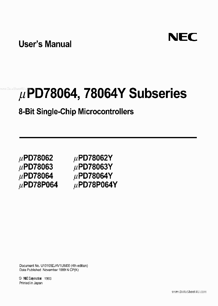 UPD78P064_4349320.PDF Datasheet