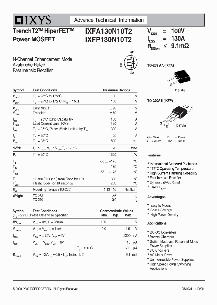 IXFP130N10T2_4349258.PDF Datasheet