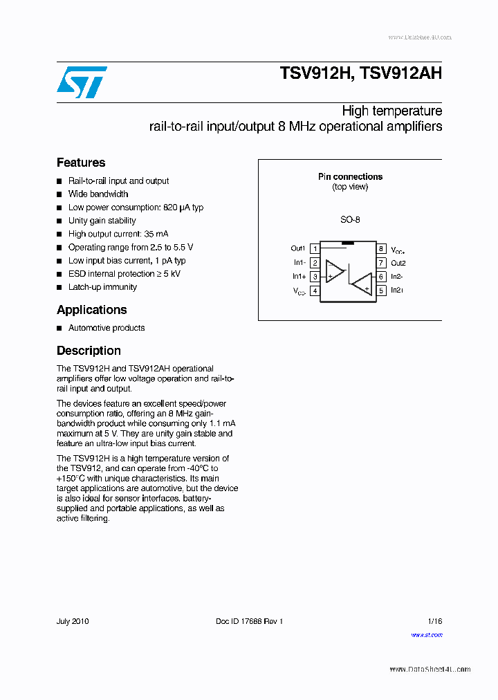TSV912AH_4350553.PDF Datasheet