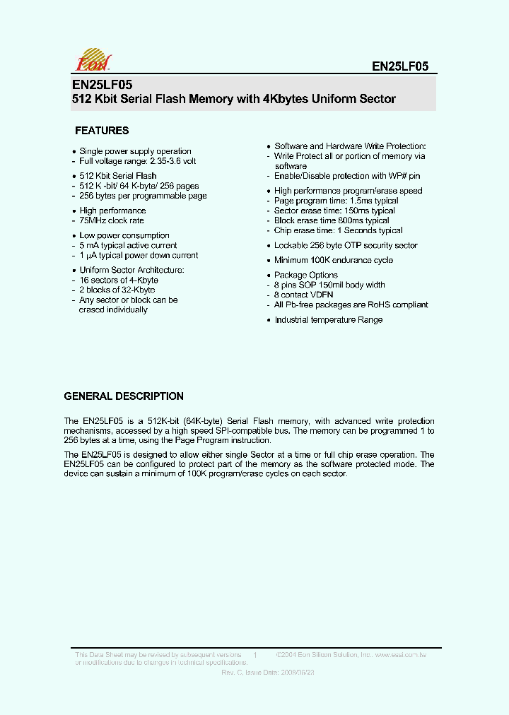 EN25LF05_4351622.PDF Datasheet