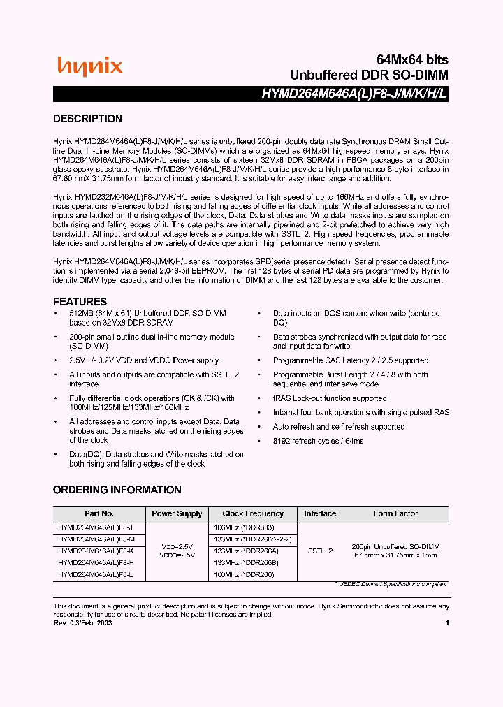 HYMD264M646ALF8-H_4352099.PDF Datasheet