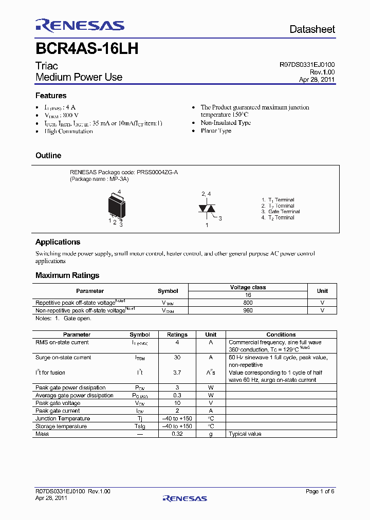 BCR4AS-16LH-1-B00_4352482.PDF Datasheet