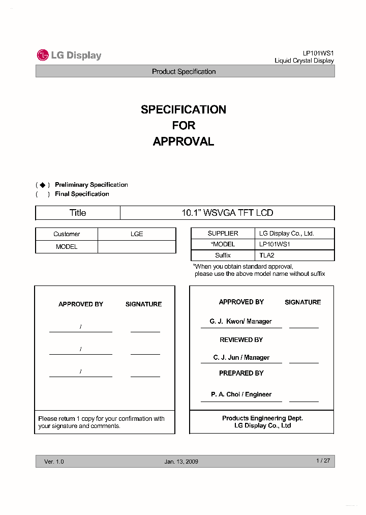 LP101WS1-TLA2_4360116.PDF Datasheet