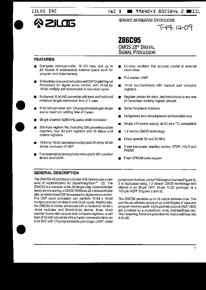 Z86C95-20AEC_4360994.PDF Datasheet