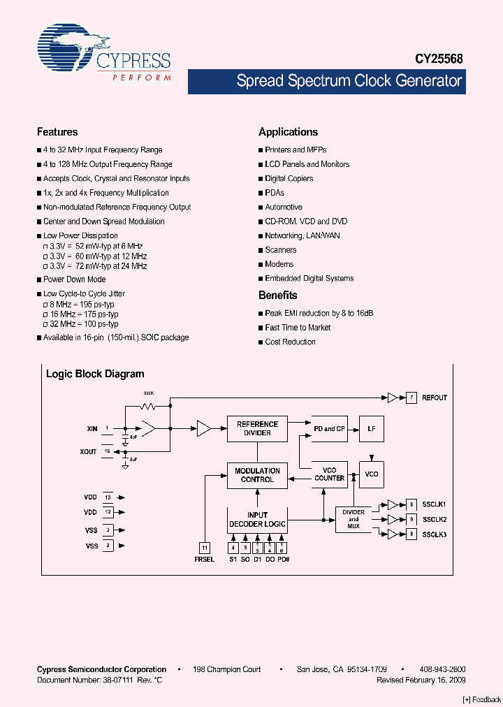 CY25568SXCT_4361242.PDF Datasheet