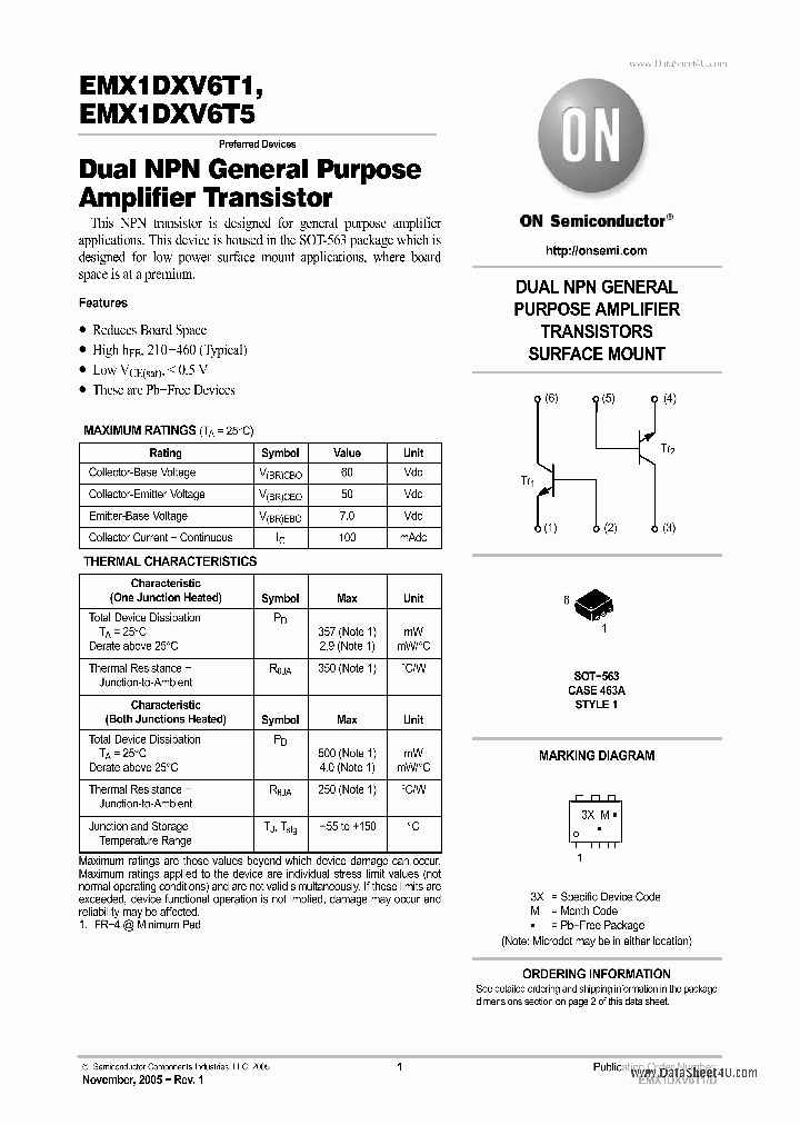 EMX1DXV6T1_4363347.PDF Datasheet