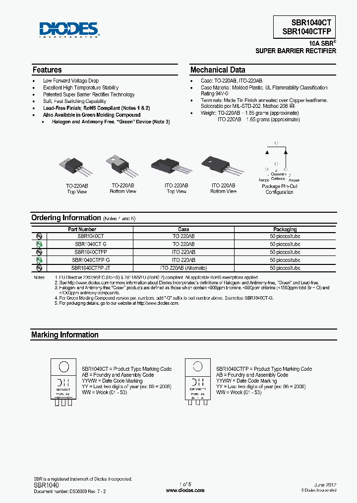SBR1040CT-G_4364617.PDF Datasheet