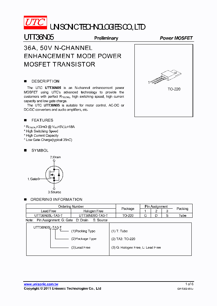 UTT36N05_4366037.PDF Datasheet